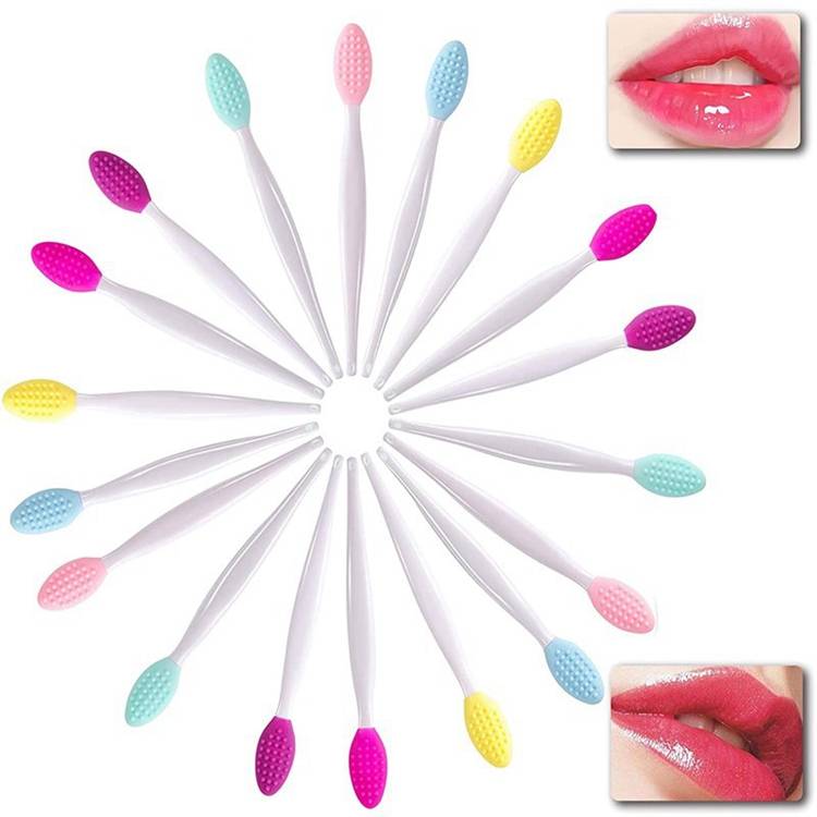 Private Label Applicator Tool Exfoliating Lip Brush Nose Cleaning Brush Double Side Soft Silicone Lip Scrub Exfoliator Brushes