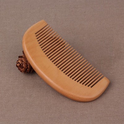 Private Label Hair Brush Pocket Size Natural Peach Wood Beard Comb for Travel