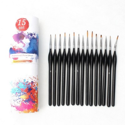 Factory Wholesale 15PCS Brush Set Professional Oil Paint Artist Brush with Nylon Bag Acrylic Artist Painting Brushes Set